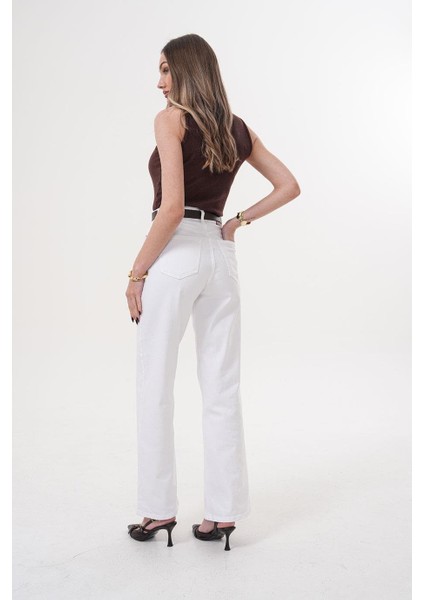 Bol Paça Beyaz Jean Pantolon - RMS1005 modelleri