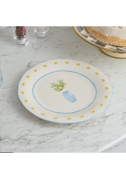 Kitchen Limecello Porselen Servis Tabağı - Renkli - 27 cm