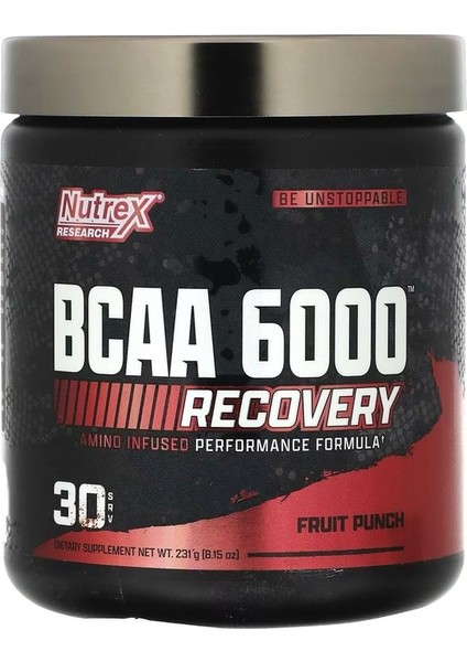 Bcaa 6000, Recovery, Meyve Yumruğu, 8,15 Oz (231 G)