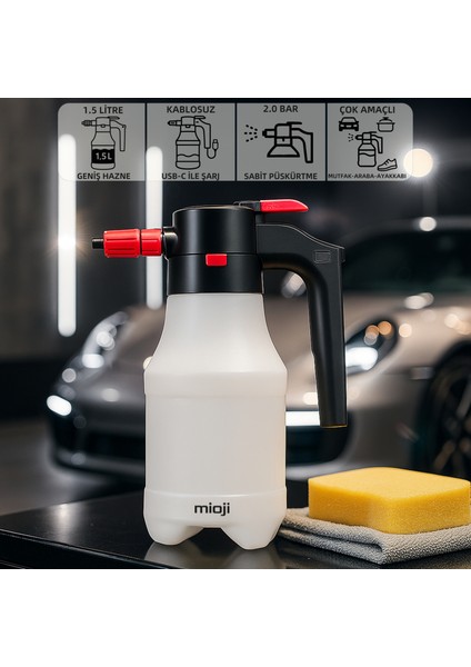 Mio SPR1 Otomatik 1.5L Yüksek Basınçlı Araç Yıkama Köpük Püskürtme Pompası
