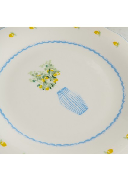 Kitchen Limecello Porselen Servis Tabağı - Renkli - 27 cm fırsatları