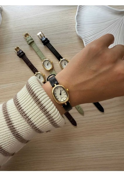 Retro Minimal Deri Kordon Vintage Kadın Kol Saati