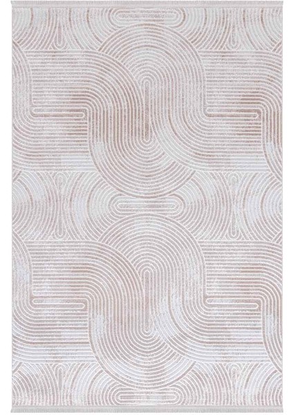 Alaçatı 2615A Bej Krem Yumuşak Dokulu Modern Salon, Mutfak, Oturma, Çocuk Odası Halısı