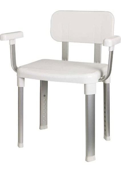 Beyaz Sırt ve Kol Destekli Banyo Taburesi, Konforlu ve Şık Tasarım fiyatları