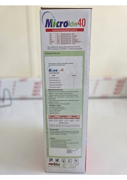 Microactive 40 Bor, Demir, Mangan, Bakır, Çinko Içerikli Gübre 1kg fiyatları
