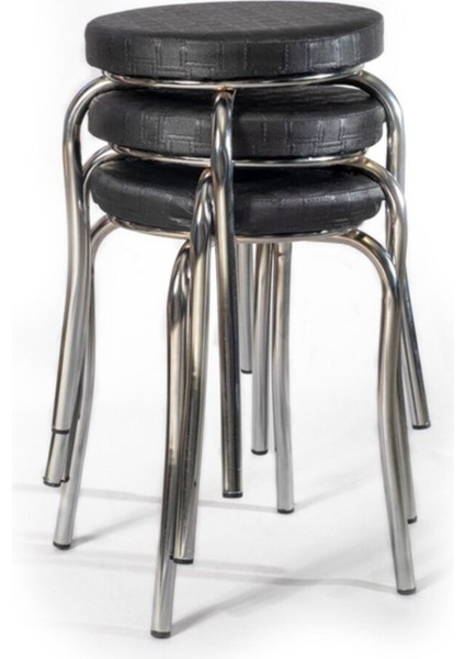 Şık 3'lü Siyah Mutfak Tabureleri, Konfor ve Estetik Birlikte