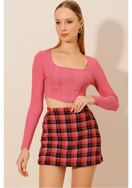 Şerit Biyeli Korse Bluz