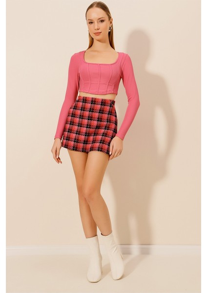 Şerit Biyeli Korse Bluz