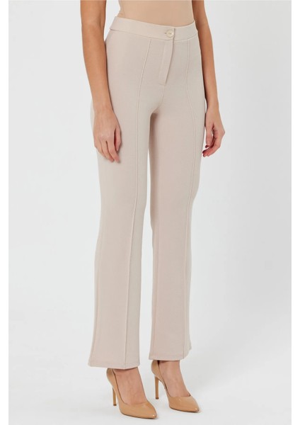 Kadın Siyah Yüksek Bel Toparlayacı Ispanyol Paça Palazzo Pantolon