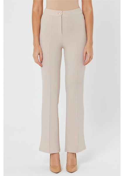 Kadın Siyah Yüksek Bel Toparlayacı Ispanyol Paça Palazzo Pantolon fiyatları