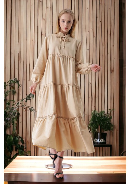 Yaka Bağcık Püskül Elbise