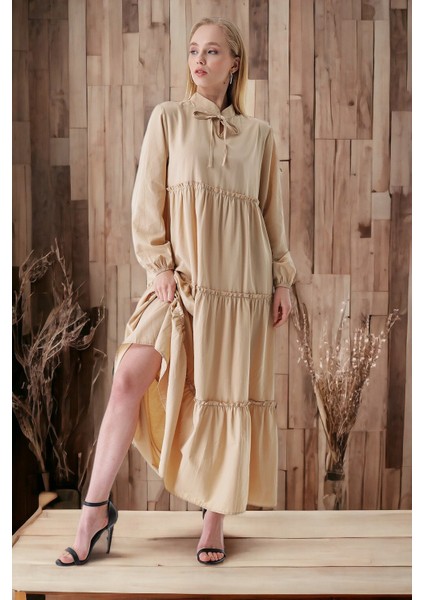 Yaka Bağcık Püskül Elbise modelleri