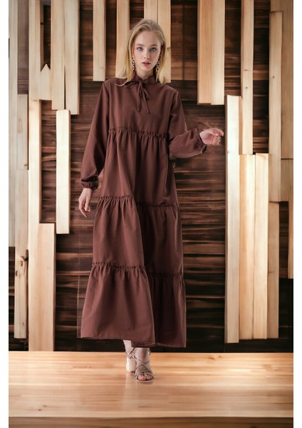 Yaka Bağcık Püskül Elbise