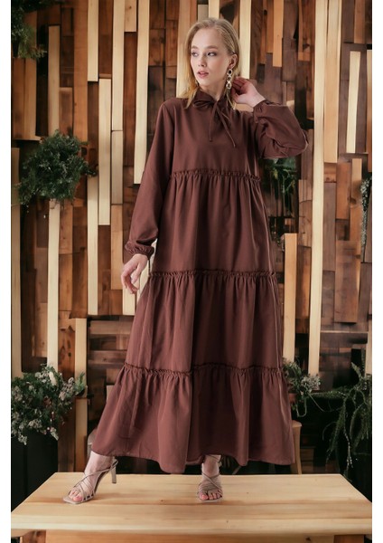 Yaka Bağcık Püskül Elbise modelleri