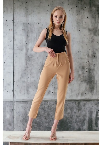Yüksek Bel Çift Pens Pantolon fiyatları