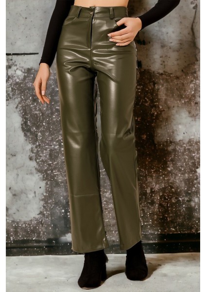 Yüksel Bel Deri Pantolon indirimleri