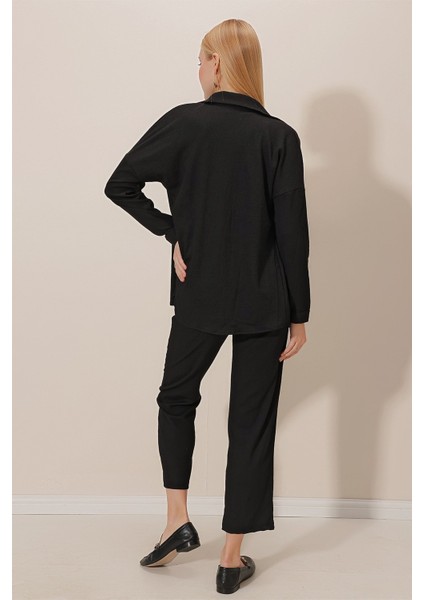 Önü Düğmeli Bürümcük Takım