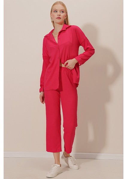 Önü Düğmeli Bürümcük Takım