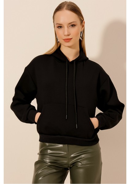 Üç Iplik Kanguru Cepli Kısa Sweat modelleri