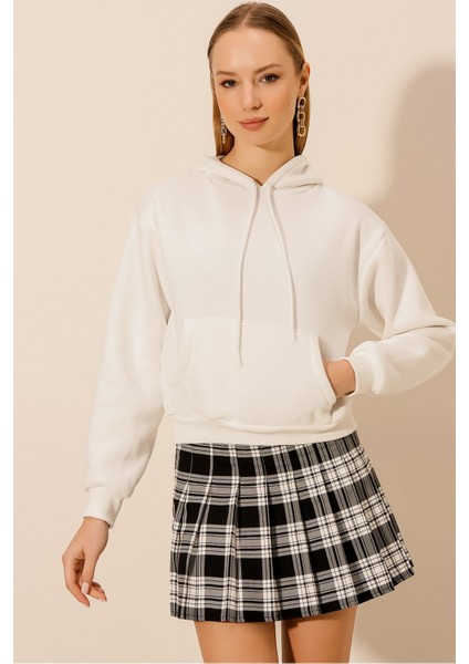 Üç Iplik Kanguru Cepli Kısa Sweat fiyatları