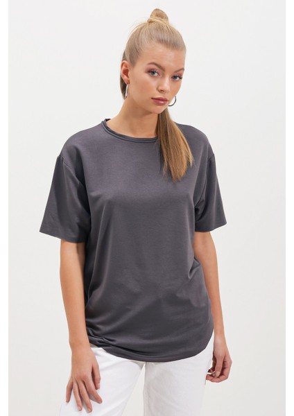 Dökümlü Salaş Etek Oval Oysho T-Shirt