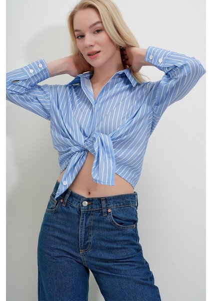 Ince Çizgili Poplin Gömlek fiyatları