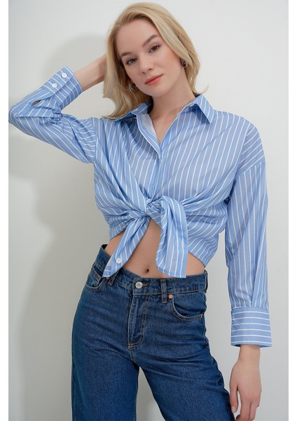 Ince Çizgili Poplin Gömlek fırsatları