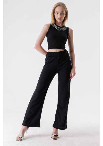 Yaka Taşlı Atlet Pantolon Takım