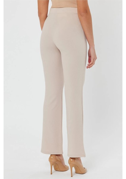 Kadın Siyah Yüksek Bel Toparlayacı Ispanyol Paça Palazzo Pantolon