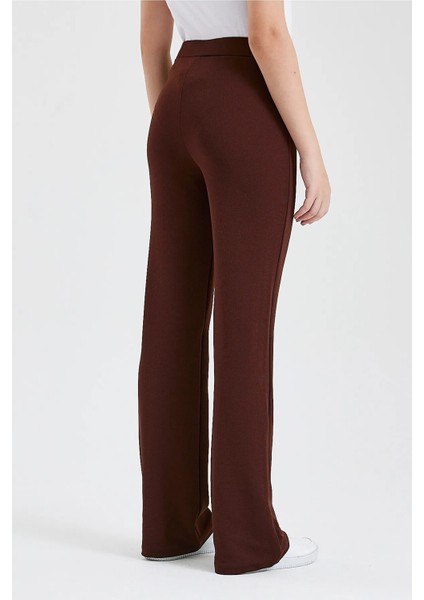 Kadın Siyah Yüksek Bel Toparlayacı Ispanyol Paça Palazzo Pantolon