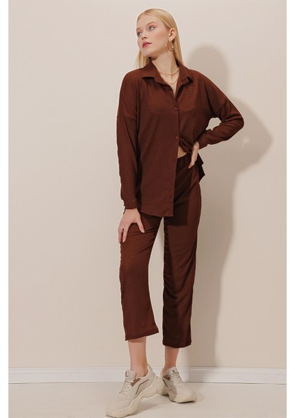 Önü Düğmeli Bürümcük Takım