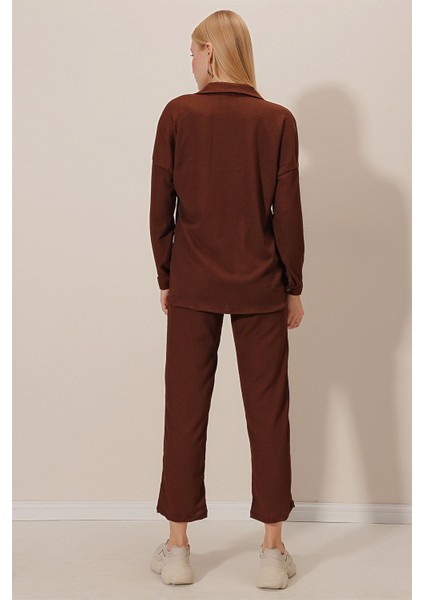 Önü Düğmeli Bürümcük Takım