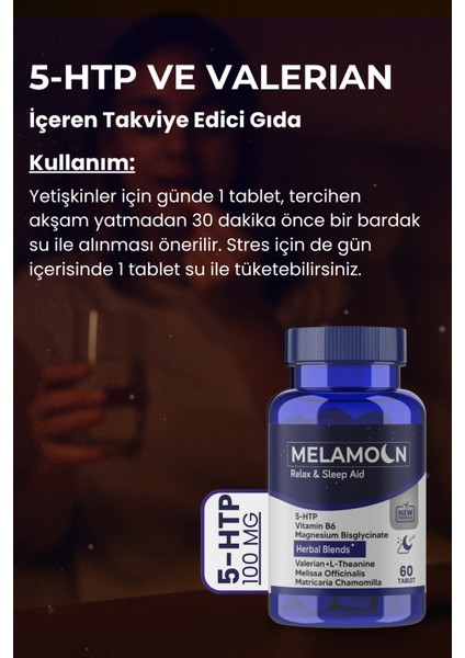 Daha Kaliteli, Stressiz Uyku, 5-Htp Içeren Takviye Edici Gıda 60 Tablet modelleri