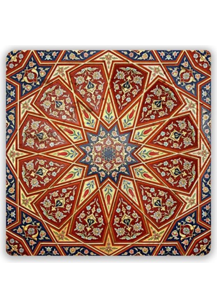 Turuncu Doğal Taş Baskılı 10X10 cm Bardak Altlığı, Şık ve Kullanışlı Tasarım