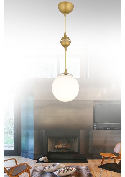 Şık Eskitme Beyaz Glop Top Sarı Camlı Aşağı Bakan Lüks Avize fiyatları