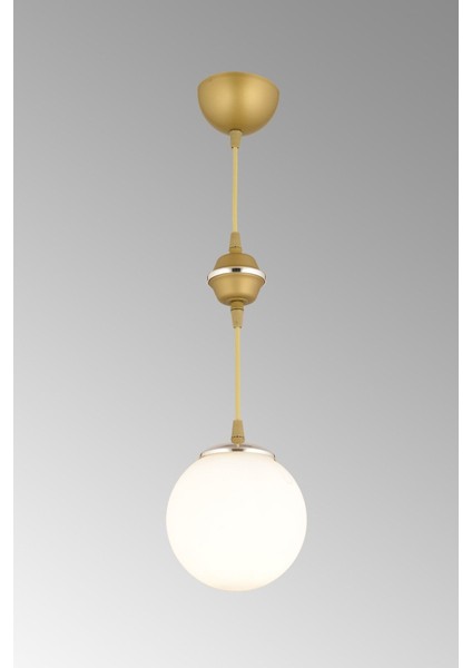 Şık Eskitme Beyaz Glop Top Sarı Camlı Aşağı Bakan Lüks Avize modelleri