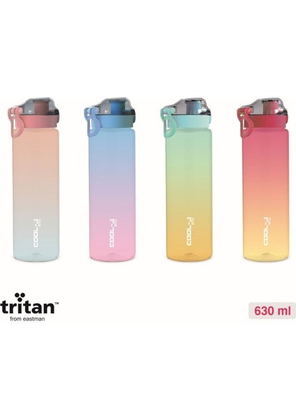 Turuncu Sporcu Tritan Matara 630 Ml, Hafif ve Dayanıklı, Pratik Kullanım.