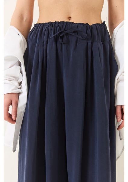 Kadın Yüksek Bel Geniş Lastikli Oversize Palazzo Pantolon modelleri