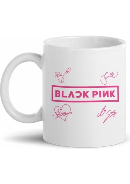 Siyah Pembe Temalı Özel Tasarımlı Şık Kupa Bardak D05