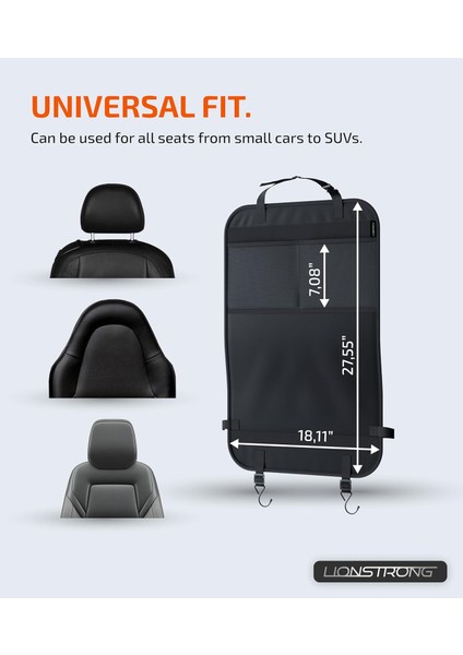 Lionstrong Su Geçirmez Arka Koltuk Düzenleyici, Evrensel, Koltuk Koruyucu, Cilalı Kumaş, Alman Kalitesi fiyatları