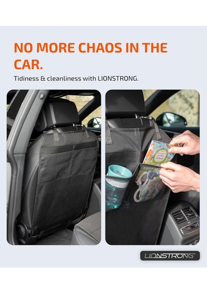 Lionstrong Su Geçirmez Arka Koltuk Düzenleyici, Evrensel, Koltuk Koruyucu, Cilalı Kumaş, Alman Kalitesi indirimleri