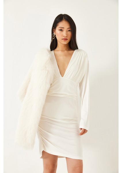 Kadın Yanları Büzgülü Elbise modelleri