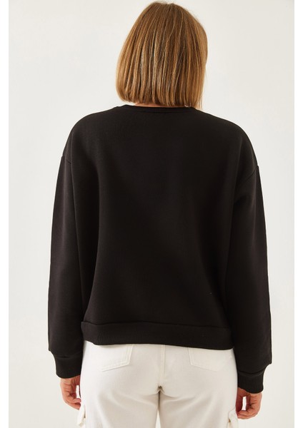 Kadın Leopar Çanta Nakışlı Sweatshirt fiyatları