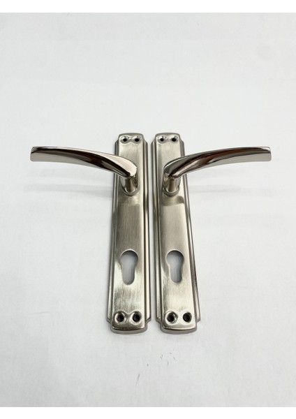 Lüx Bravo Çelik Kapı Kolu - Aynalı Yale Tipi Nikel Saten 1 Takım -No : 8 fiyatları