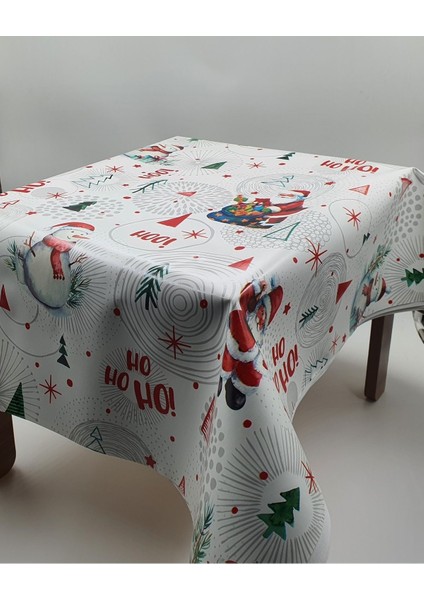 Yılbaşı Temalı Astarlı Silinebilir Muşamba Masa Örtüsü, Kırmızı Renk modelleri