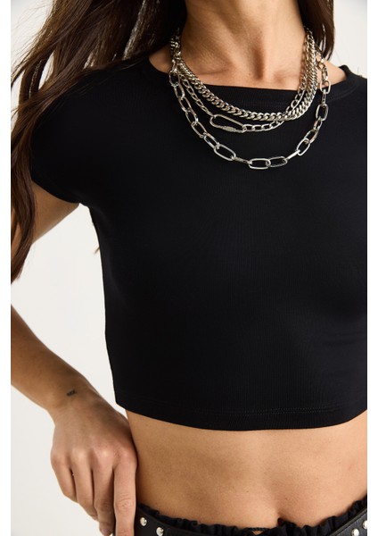 Kadın % Pamuklu Crop T-Shirt fırsatları