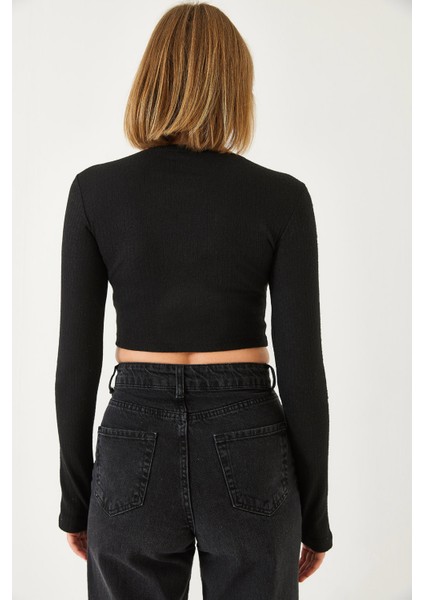 Kadın Parmak Geçirmeli Fitilli Bluz modelleri