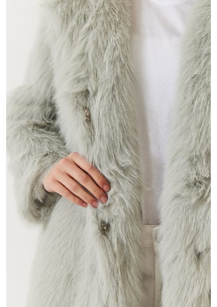 Kadın Uzun Kürklü Astarlı Mont modelleri