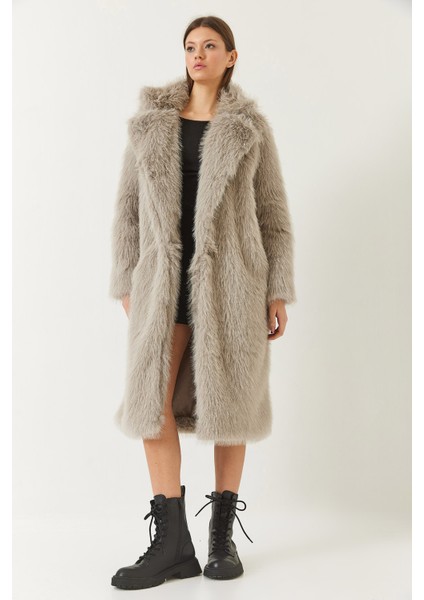 Kadın Uzun Kürklü Astarlı Mont fiyatları