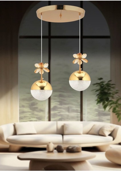 KELEBEK 2Lİ GOLD 3RENKLED ISIKLI Modern Sarkıt Mutfak Oturma Odası Salon COCUK ODASI Sarkıt Avize modelleri